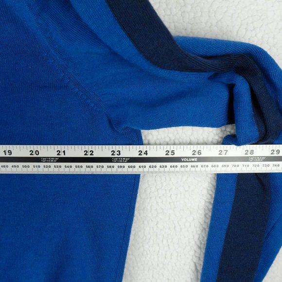 Awearness Kenneth Cole Sweater Mens Extra Large Blue Merino Wool Crew Stretch - Picture 6 of 8